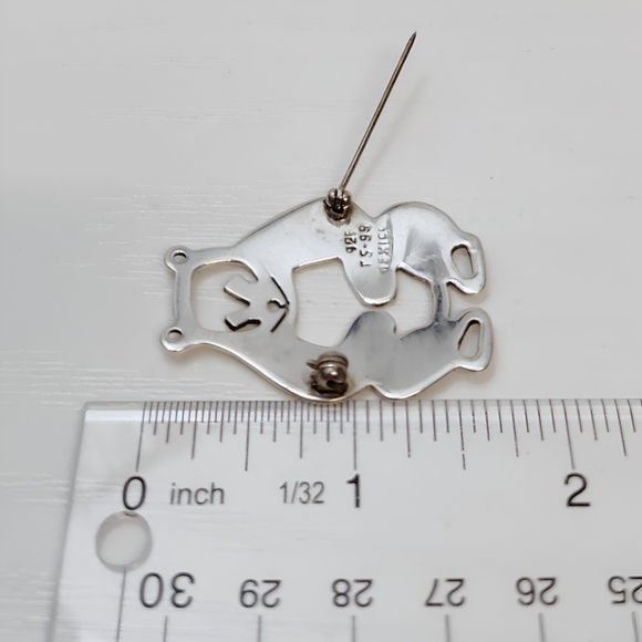 TAXCO Sterling Silver Openwork Cutout Grizzly Bear Brooch Pin - Picture 5 of 9